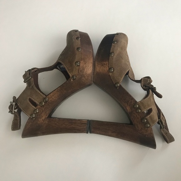 Kors Michael Kors Suede wood heel sandals 8.5 - Picture 1 of 8